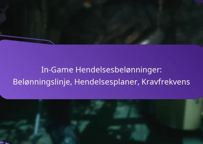 In-Game Hendelsesbelønninger: Belønningslinje, Hendelsesplaner, Kravfrekvens