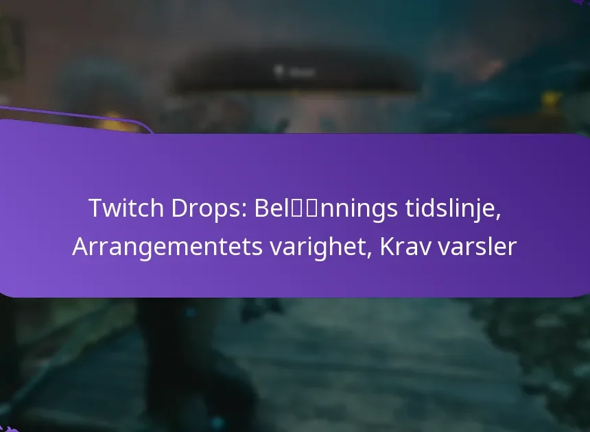 Twitch Drops: Belønnings tidslinje, Arrangementets varighet, Krav varsler