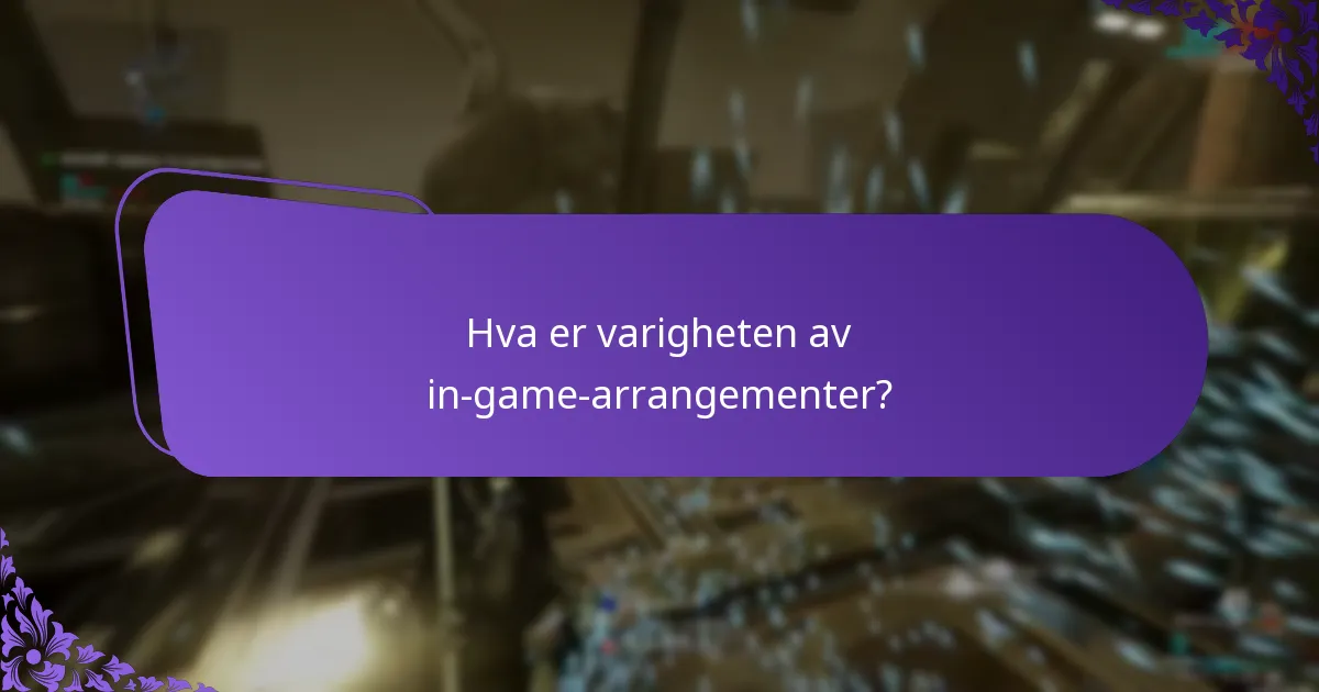 Hva er varigheten av in-game-arrangementer?